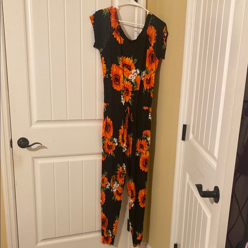 Floral Black Jumpsuit